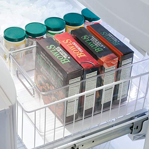 Deep Plastic Kitchen Storage Organizer Container Bin for Pantry, Cabinet, Cupboard, Shelves, Fridge, or Freezer - Holds Dry Goods, Sauces, Condiments, Drinks, Ligne Collection, 8 Pack, Clear - view 3