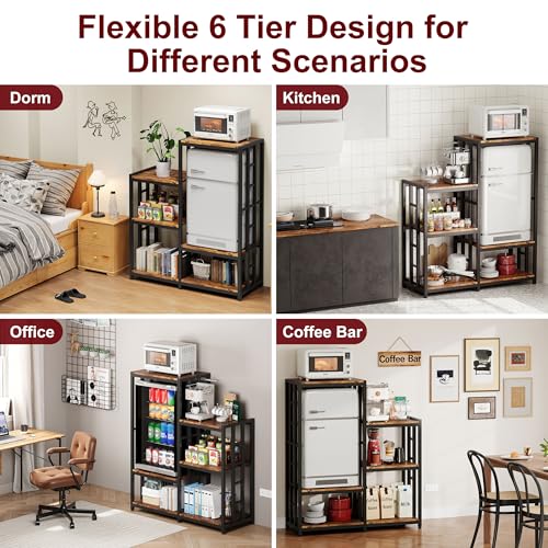 Mini Fridge Microwave Combo Stand Cabinet Shelf with Storage Space - view 5