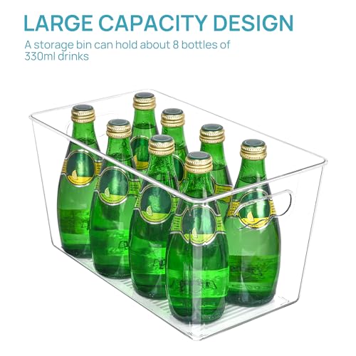 6 Pack Clear Storage Bins, Pantry Storage Bins with Handle, XL - view 6