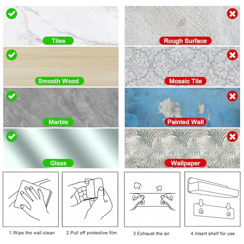 2-Pack Cabinet Door Organizer, Self Adhesive Bathroom Shelves, Clear - view 4