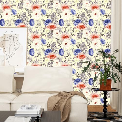 Beige Boho Floral Peel and Stick Wallpaper 17.5 x 118 Inches - view 4