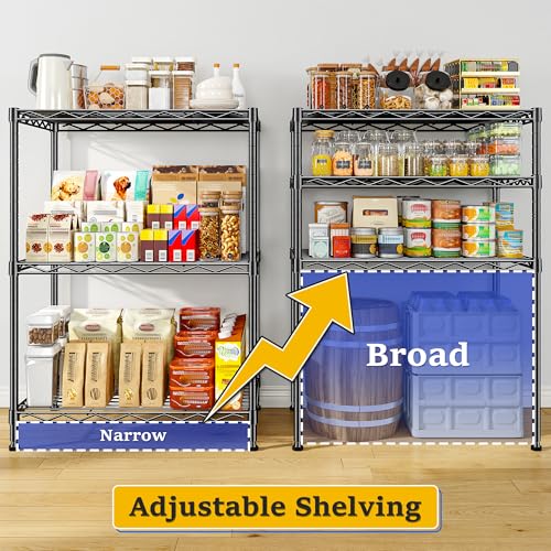 3-Tier Narrow Shelf Adjustable Storage Rack for Closet Bedroom - view 5