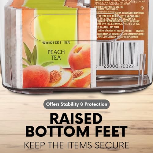 Clear storage organizer bins, Medium Kitchen Cabinet Organizers and Storage Baskets Pantry Fridge Containers for Organizing Cabinet Organization Perfect for Foods Snacks Chips Vitamin spices - view 4