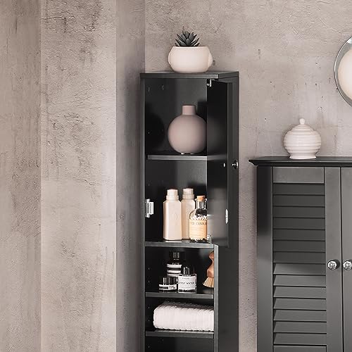 Narrow Bathroom Storage Cabinet, 7.8 x 7.8 x 70.8 in, Black - view 5