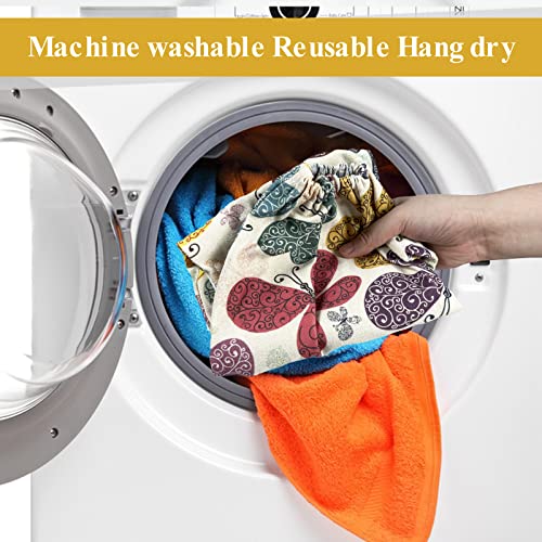 Plastic Bag Holder, Wall Mount Plastic Bag Organizer Dispenser, Heavy Duty Grocery Bag Storage Holder, Hanging Shopping Bag Holder for Home Kitchen Camper (Multicolor Butterfly) - view 5
