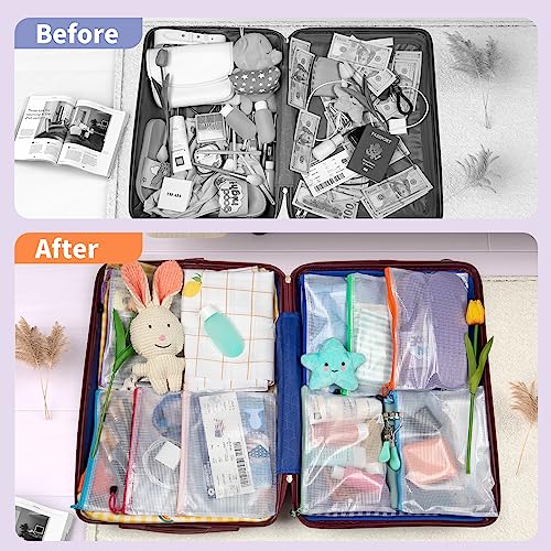 48 Pack A5 Mesh Zipper Pouches, 16 Colors Storage Organizer Bags - view 6