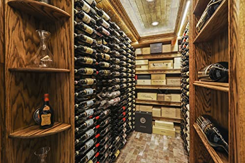 W Series Pro Wine Rack 4 - Metal Wall Mounted Wine Rack - Modern, Label Forward Wine Storage - Space Saving Wine Rack with 36 Bottle Storage Capacity (Brushed Nickel) - view 6
