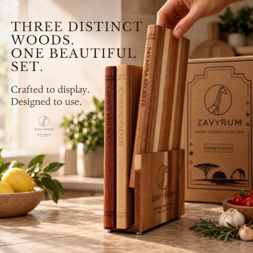 Book Cutting Board Set - 3 Hardwood Chopping Boards - view 2