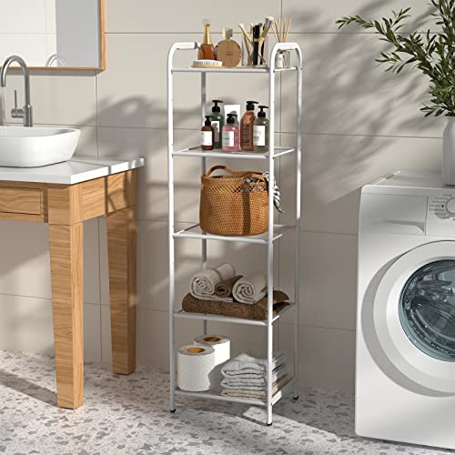 5 Tier Standing Shelf Units for Kitchen Storage Rack, White - view 4