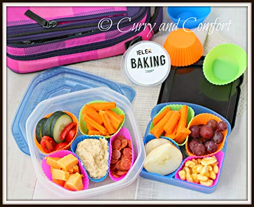 Silicone Cupcake Liners Baking Cups Non-Stick Jumbo Reusable Muffin Molds Bento Bundle Lunch Box Dividers (30-Pack) - view 6