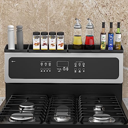 Magnetic Stove Top Shelf 30"/24"/20", 3-Piece Silicone Over the Stove Shelf Spice Rack & Spice Organizer — Heat Resistant, No Drill Kitchen Storage Organizer for Gas & Electric Stoves - view 7