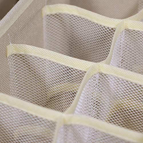 21 Pack Foldable Drawer Organizer Dividers Cloth Storage Box Closet Dresser Organizer Cube Fabric Containers Basket Bins for Underwear Bras Socks Panties Lingeries Nursery Baby Clothes Beige - view 5