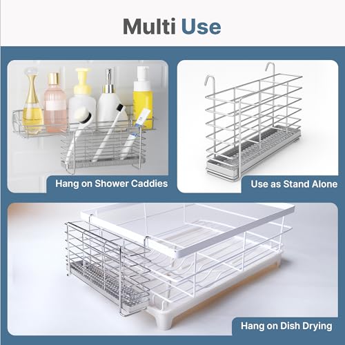 304 Stainless Steel Utensil Holder Drying Rack with Hooks, 2x8.7x5 - view 3