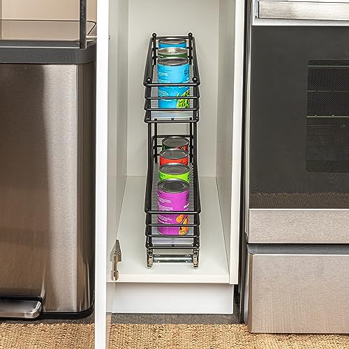 Glidez Under Cabinet 2‑Tier Pull‑Out Storage Organizer with Removable PEVA Liners, Matte Black - view 7