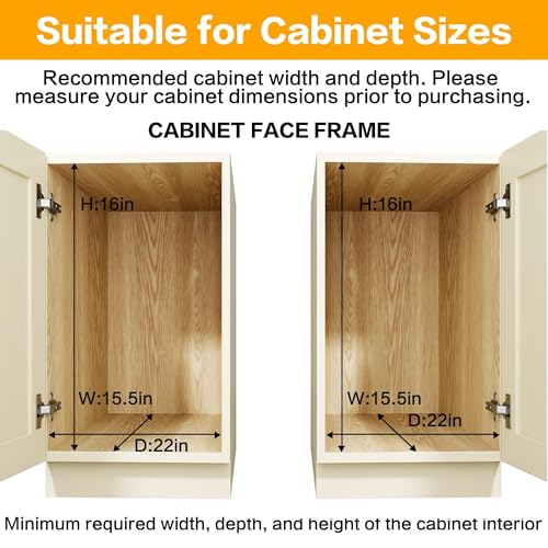 2-Tier Kitchen Cabinet Pull Out Shelf and Drawer Organizer Slide Out Pantry Storaqe Basket in Multiple Sizes (14" W x 21" D) - view 4