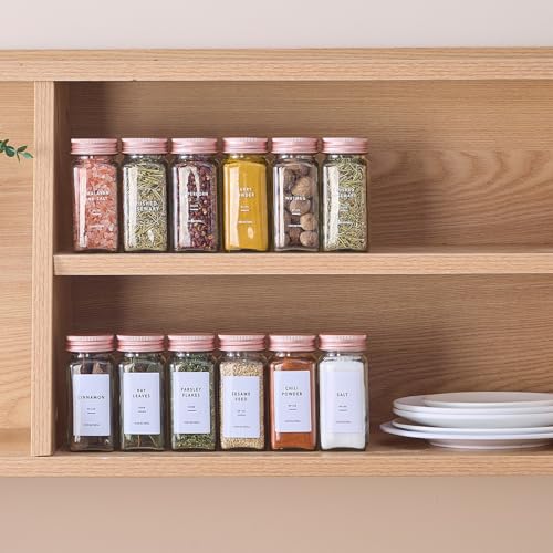 24 Pcs Glass Spice Jars with Labels, Seasoning Containers with Metal Lids - view 6