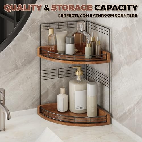 Bathroom Countertop Corner Organizer for Small Spaces, 2-Tier Counter Shelf - view 3