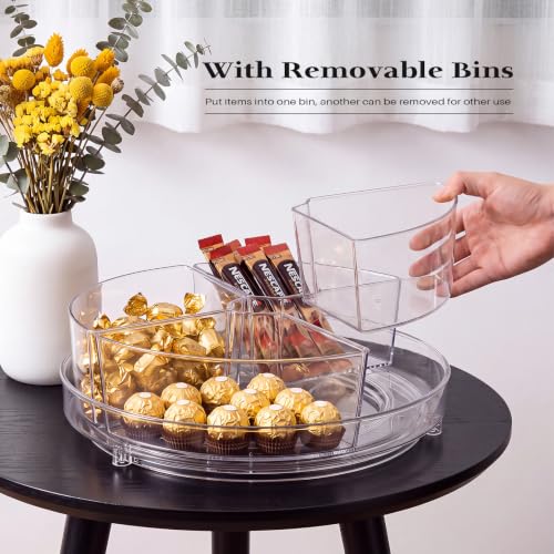 2 Pack Lazy Susan Organizer, 9 inch Rotating Storage Organizer with Bins - view 4