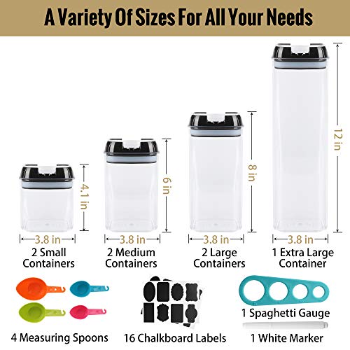 ZiGoRo Airtight Kitchen Food Storage Container Set with Lids - Pantry Kitchen Organizer Containers- Perfect as Cereal, Flour or Sugar Containers with Labels, Marker, Measuring Spoons & Spaghetti Gauge - view 3