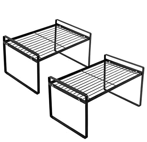 Cabinet Shelf Organizer, Pantry Shelf Rack, Black 13x8.3x7.3