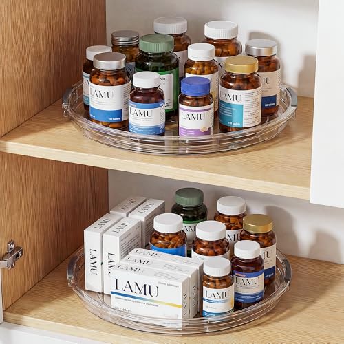 12 in Lazy Susan Turntable, 4 Pack Clear Spice Rack, Organizer Storage - view 6