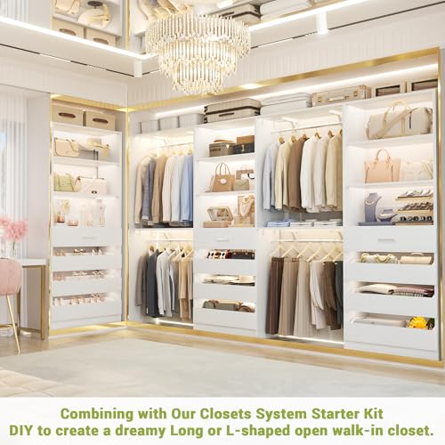 21.3" Closet System with 4 Drawers, Wood Closet Organizer, White - view 4
