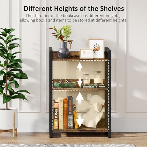 3-Tier Small Bookshelf Bookcase with Edge Protection - view 5