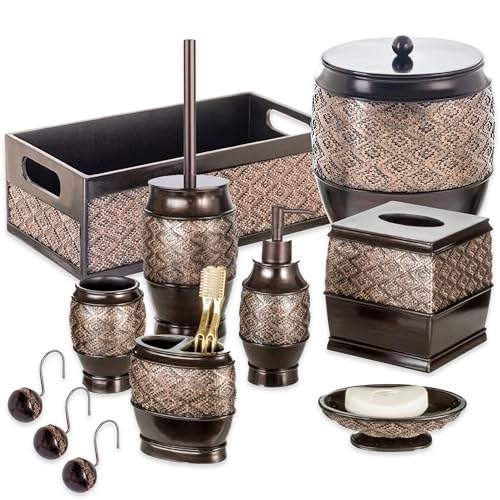 Dublin Brown Toilet Paper Storage Holder Basket for Decor - Decorative Bathroom Organizer and Storage for Countertop - Toilet Tank Topper Box - Modern Brown Bathroom Counter Decor - view 5
