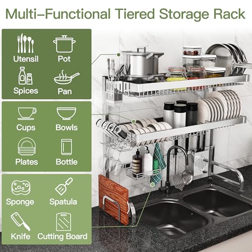 Over The Sink Dish Drying Rack, Extra Large Capacity Dish Drainer - view 5