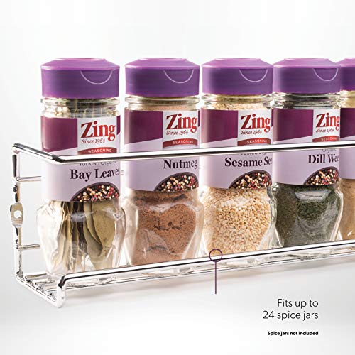 Spice Rack Wall Mount, Pantry Cabinet Door Organizer - Set of 4 Hanging Spice & Seasoning Racks Kitchen Storage Organizer | The Wire Collection, Chrome - view 2