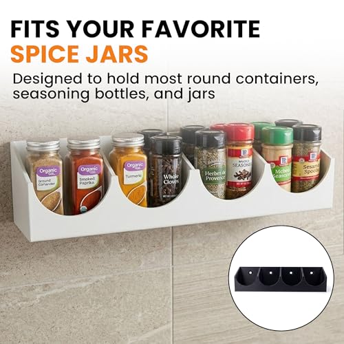 Square Spice Rack Organizer for Kitchen Cabinets – Multi-Compartment Storage System | Easy Screw-Mount Installation | Space-Saving Cylindrical Container Holder for Pantry - view 5