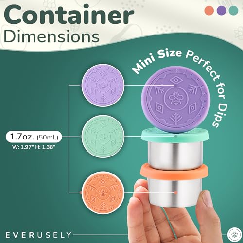 3 Stainless Steel Food Containers & 3 Condiment Cups - Reusable Meal Kit - view 3