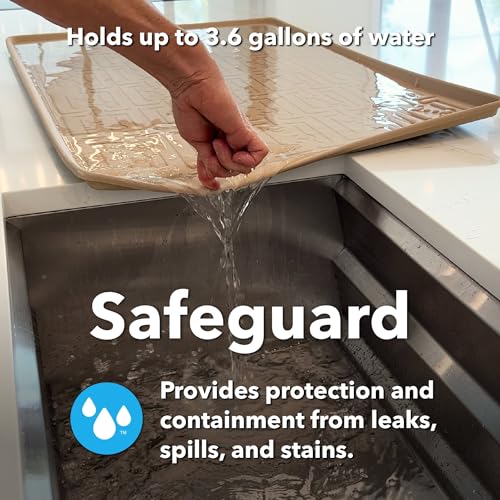 Waterproof Undersink Mat (Grey 40" 1/4 x 22 1/4) Cabinet Base Liner for Kitchen & Laundry Cabinets Catches Leaks Prevents Damage Flexible Sink Driptray - view 4