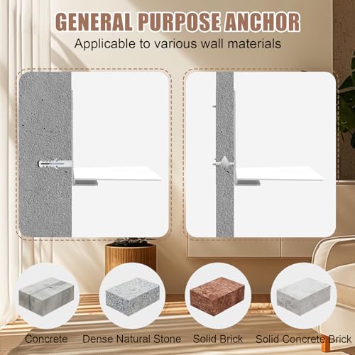 Invisible Floating Bookshelf, Heavy-Duty Hanging Bookshelves, Steel Constructed Wall Mounted Hidden Bookshelf with Mounting Hardware, 6PCS White - view 5