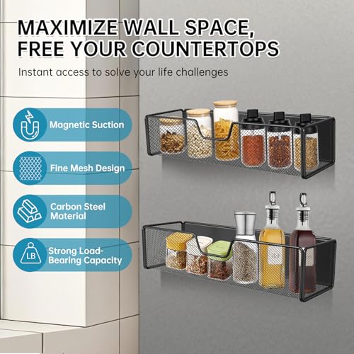 Magnetic Basket Organizer Holder for Fridge Magnetic Shelf Magnetic Storage Bin Box Containers for Refrigerator Whiteboard Classroom Magnetic Organizer - view 3