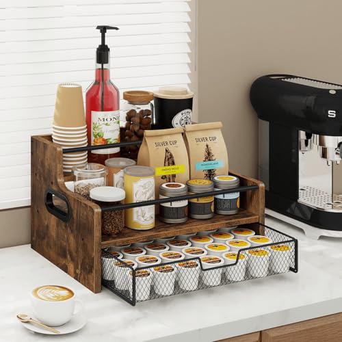 Coffee Syrup Organizer Rack, 3-Tier 8 Bottles Syrup Stand - view 2