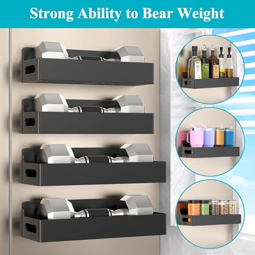 Upgrade Black Magnetic Spice Rack for Refrigerator, 4 Pack - view 5