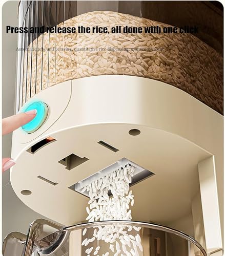 11LB Rice Dispenser, Large Grain Container Storage with Lid Measuring Cylinder Household Cereal Dispenser Bucket for Kitchen Soybean Corn(11lb) - view 4