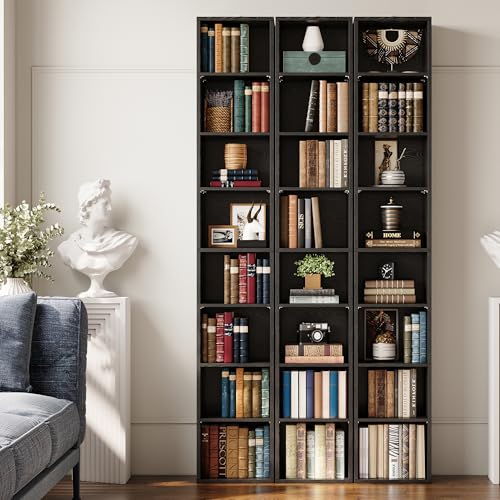 Tall Narrow Bookshelf 8 Tiers, Compact Corner Bookcase, Floor Standing Display Storage Shelves 71 in Tall, Easy to Match for Living Room, Office, Study, Bedroom - view 3