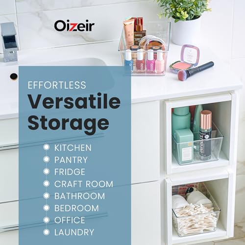 Clear Pantry Organizer Bins 8-Pack - Fridge Organizer with 3 Removable Dividers, Ideal for Kitchen, Pantry, Refrigerator, Freezer, and Snack Storage - view 5