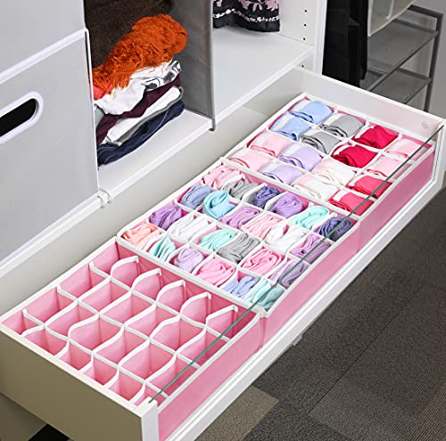 Sock Drawer Organizer, 3 Pack, Pink - view 4