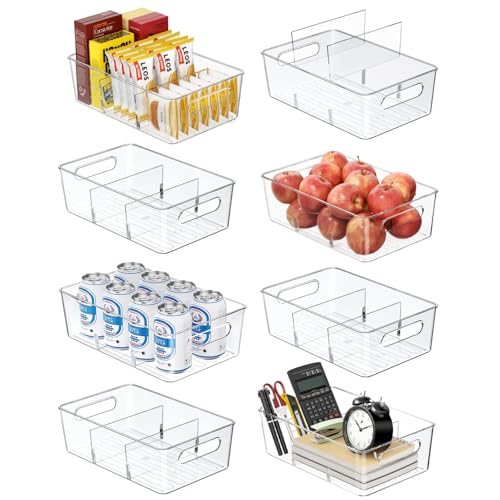 8-Pack Pantry Organizers and Storage, Clear Fridge Organizer Bins