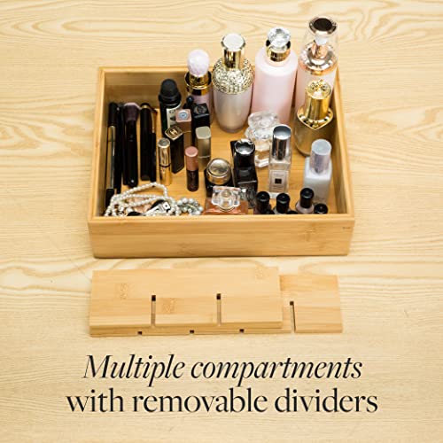 Bamboo Closet Drawer Divider - Storage Organizer with 15 Compartments, Drawer Organizer, Storage Box for Belts, Ties, Bras, Briefs, Socks & Jewelry - Natural - view 6
