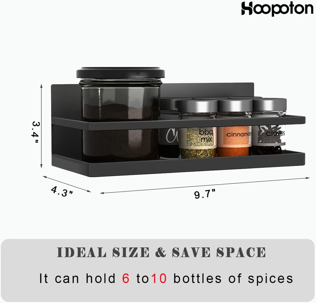 2 Pack Magnetic Spice Rack, Easy to Install on The Side of Refrigerator/Space Saving Kitchen Organization Shelf Organizer for Cabinet - view 2
