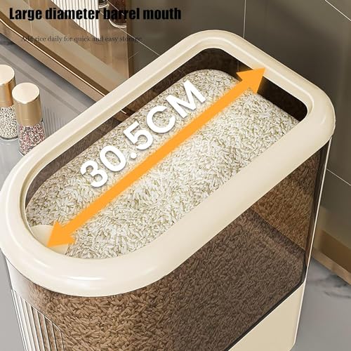 11LB Rice Dispenser, Large Grain Container Storage with Lid Measuring Cylinder Household Cereal Dispenser Bucket for Kitchen Soybean Corn(11lb) - view 5