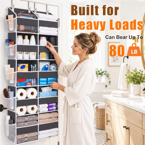 Heavy Duty Over Door Organizer 5 Tiers, 10 Front & 10 Mesh Pockets - view 3