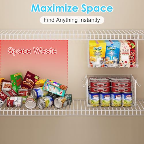 3-Pack Under Shelf Hanging Baskets Space-Saving Pantry Shelf Organizer - view 2