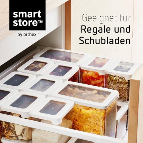 Clear Airtight Dry Food Containers with Lids | 2.25L Set of 4 | Organiser for pasta, spaghetti | BPA Free | Dishwasher Safe | Stacking Kitchen Storage | 12.5x9x28cm - view 6