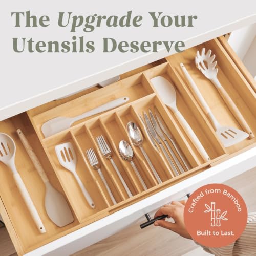Silverware & Utensil Drawer Organizer, 18.5-33 in, Bamboo - view 2