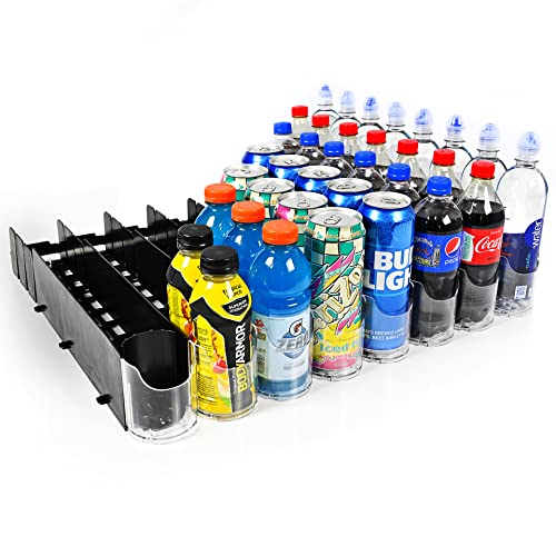 Fridge Drink Organizer & Soda Can Dispenser for Refrigerator, 2-Pack